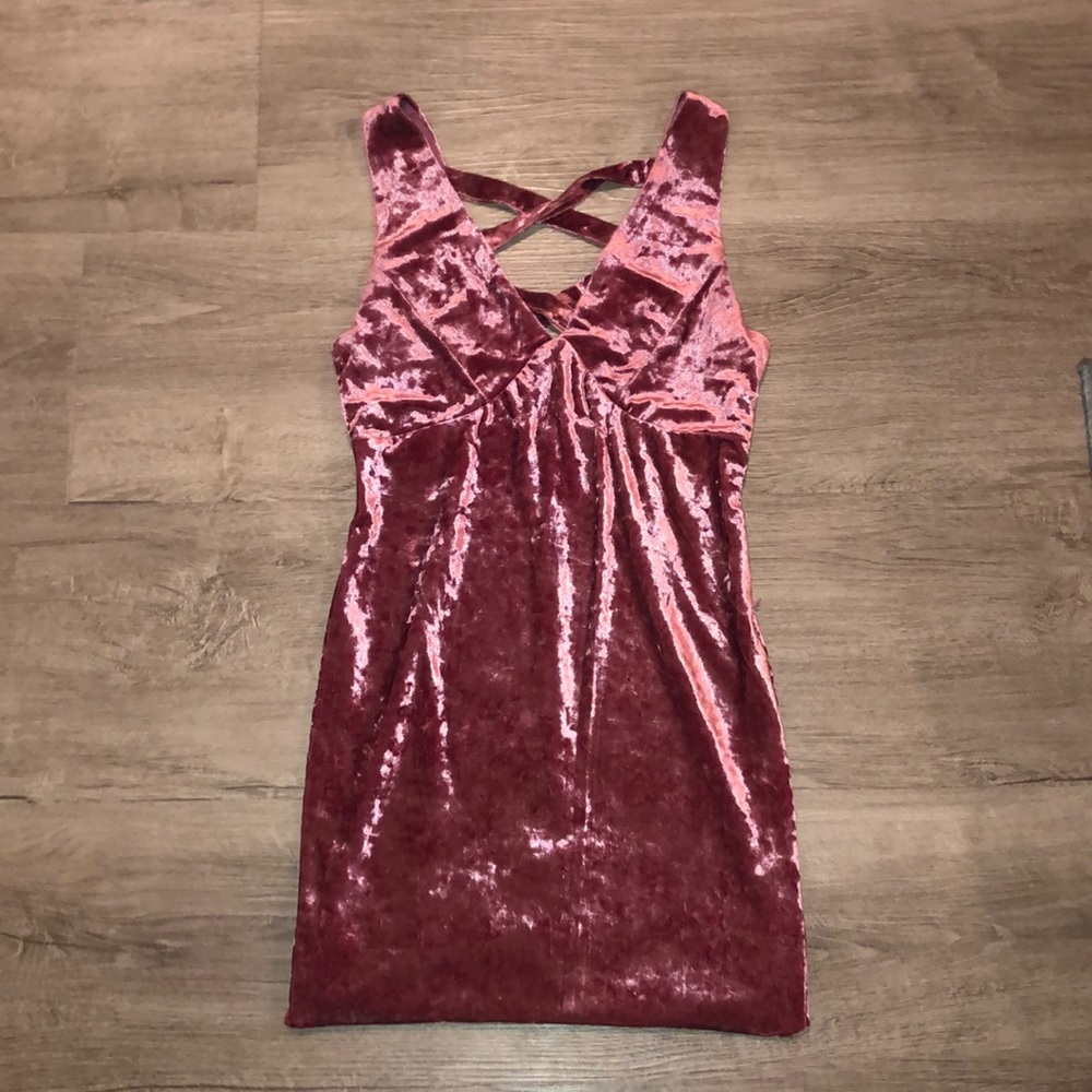velvet pink dress
